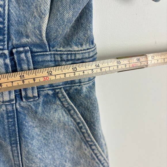 NWOT Topshop Acid Wash Denim Shirt Dress Y2K Utility Snap Button 6 - Picture 11 of 12